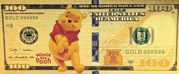 $100 DISNEY WINNIE THE POOH: WINNIE - NOVELTY GOLD FOIL NOTES