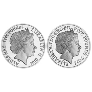 2011 £5 UK ROYAL WEDDING PRINCE WILLIAM AND CATHERIN MIDDLETON 2-COIN PROOF SILVER SET