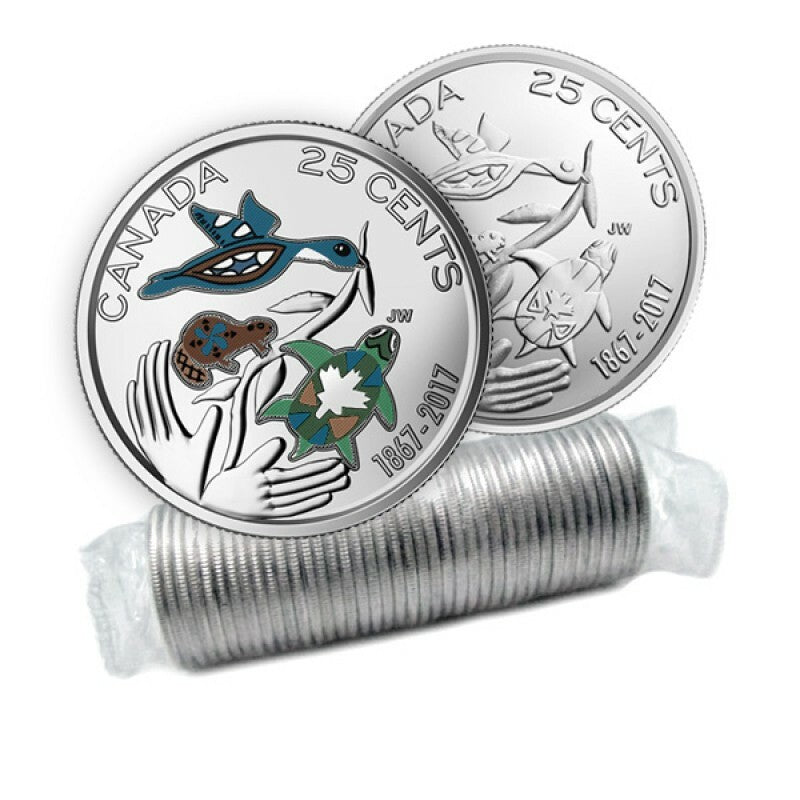 2017 25-CENT HOPE FOR THE FUTURE COLOURED/NON-COLOURED ROLL