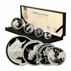 2003 SOUTH AFRICA WILDLIFE SERIES PROOF SET THE RHINO MINT BOX AND COA