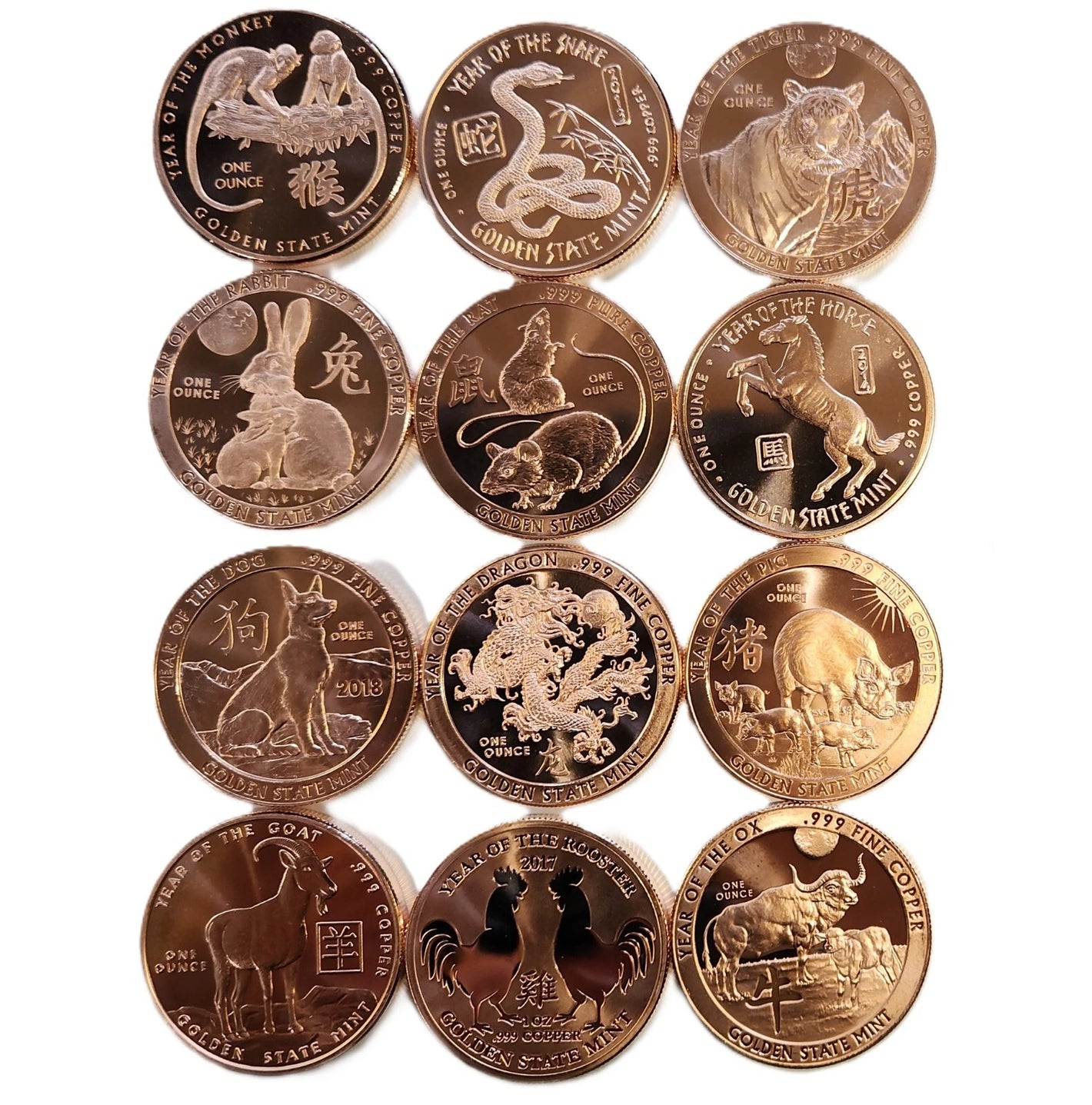 CHINESE ZODIAC 12 COIN SET