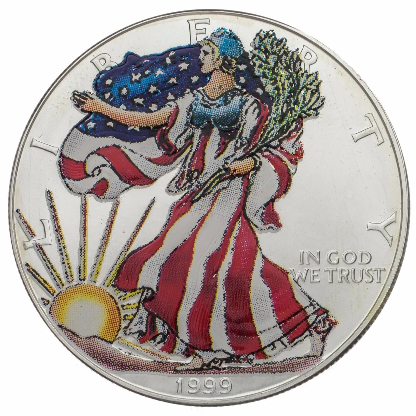 1999 $1 COLOURIZED AMERICAN EAGLE FINE SILVER COIN