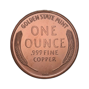 1oz LINCOLN WHEAT CENT COPPER COIN