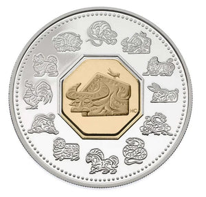 2009 1oz $15 STERLING SILVER CANADA YEAR OF THE OX COIN AND STAMP SET