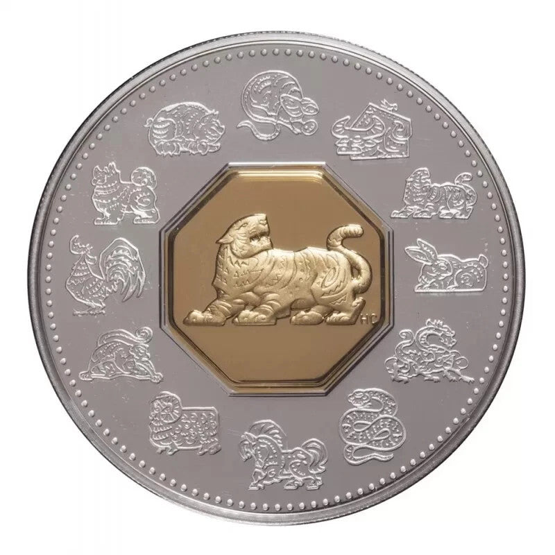 1998 1oz $15 STERLING SILVER CANADA YEAR OF THE TIGER LUNAR COIN AND STAMP SET