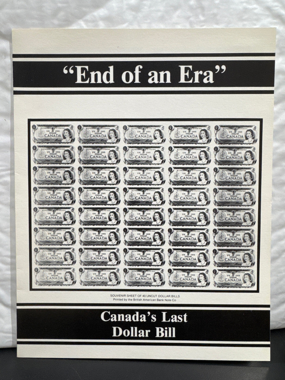 $1 CANADIAN DOLLAR BILL "END OF AN ERA" UNCUT THREE BILL SHEET