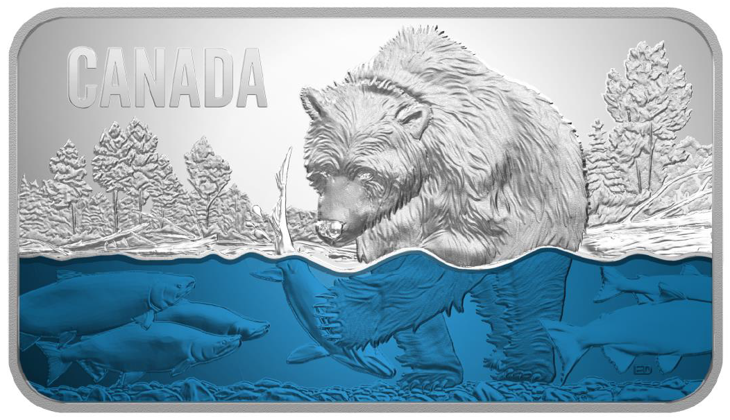 E-TRANSFER ONLY - 2018 1.5oz $25 SALMON RUN FINE SILVER COIN