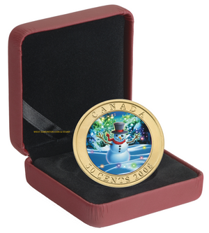 2008 50 CENT HOLIDAY SNOWMAN COIN
