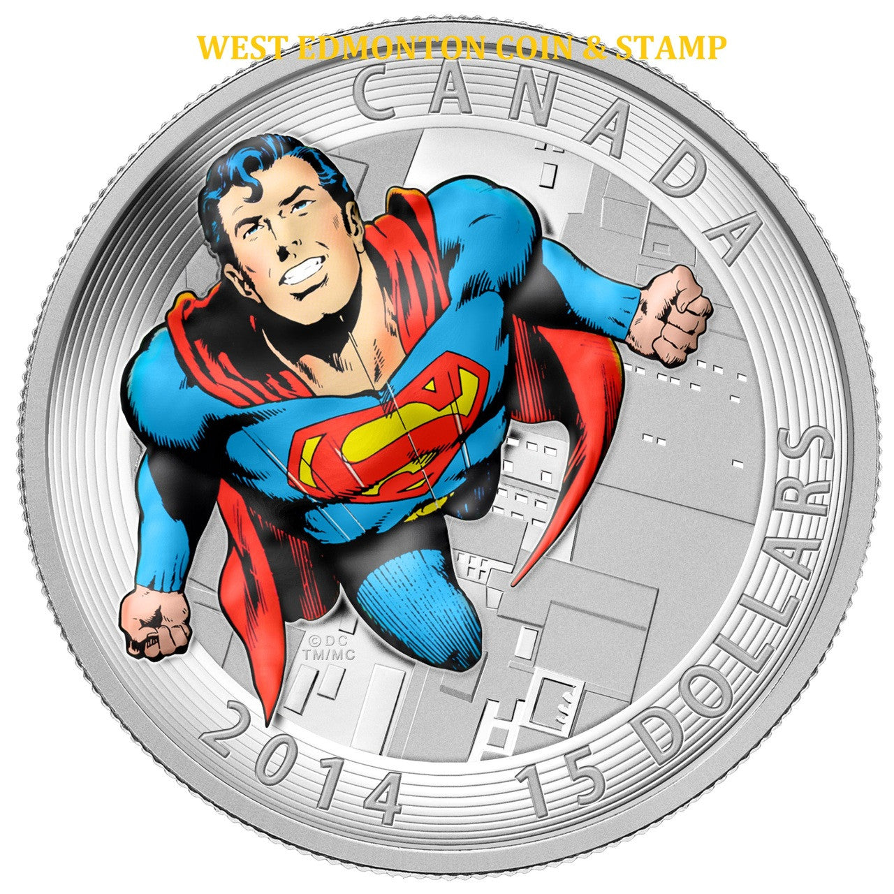 2014 $15 ICONIC SUPERMAN COMIC BOOK COVERS: ACTION COMICS #419 (1972) FINE SILVER COIN