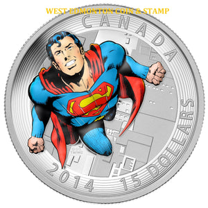 2014 $15 ICONIC SUPERMAN COMIC BOOK COVERS: ACTION COMICS #419 (1972) FINE SILVER COIN