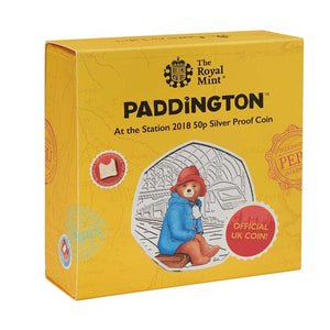 2018 50P PADDINGTON AT THE STATION: PADDINGTON™ BEAR SILVER PROOF COIN