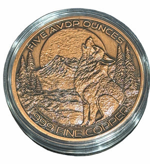 5oz WOLF GLOW-IN-THE-DARK COPPER ROUND