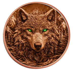 5oz WOLF GLOW-IN-THE-DARK COPPER ROUND