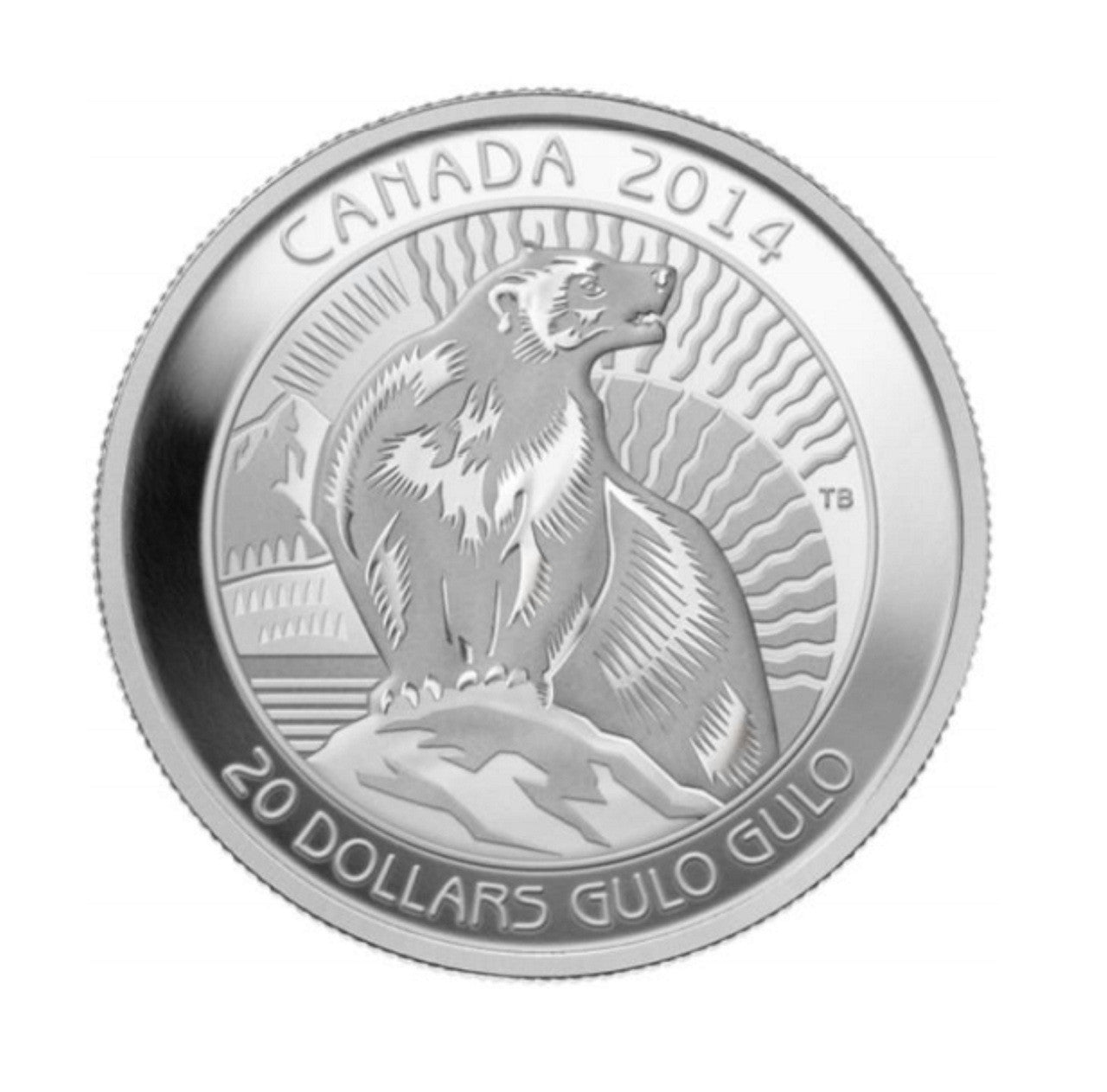 2014 1oz $20 WOLVERINE FINE SILVER COIN