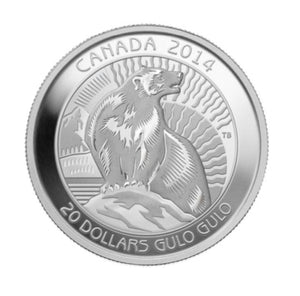 2014 1oz $20 WOLVERINE FINE SILVER COIN