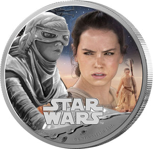 2016 1oz $2 STAR WARS: THE FORCE AWAKENS REY FINE SILVER COIN