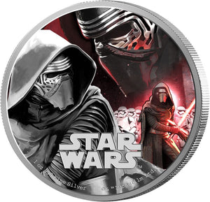 2016 1oz $2 STAR WARS: THE FORCE AWAKENS KYLO REN FINE SILVER COIN